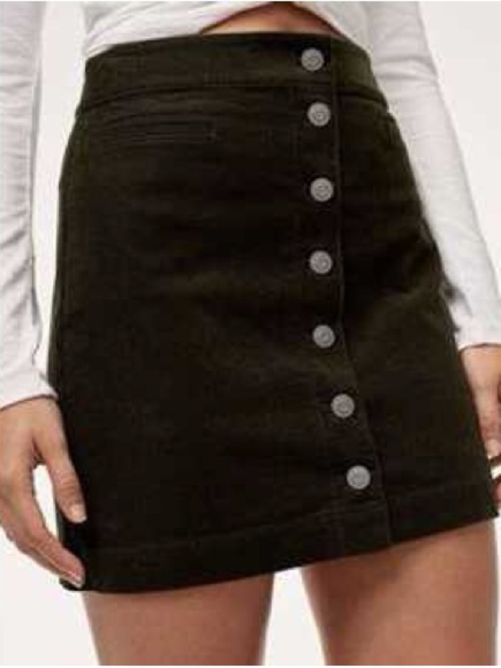 Wilfred Black Button-Front Mini Skirt